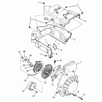 BLOWER HOUSING and RECOIL STARTER - 0980143 (4942824282c008)