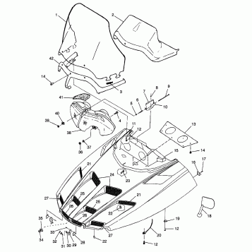 HOOD ULTRA TOURING 0985378 and EUROPEAN ULTRA TOURING E985378 (4943404340A013)