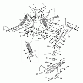 FRONT SUSPENSION and SKI - 0986778 (4943554355b001)