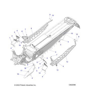 CHASSIS, CLUTCH GUARD, FOOTRESTS, and RUNNINGBOARDS - S24TDL6KSA (C602598)