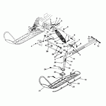 FRONT SUSPENSION and SKI - 099LT3AS (4946704670a013)