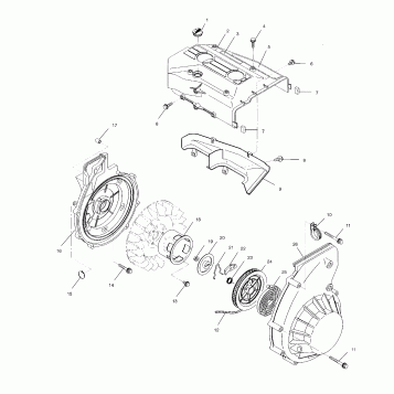 BLOWER HOUSING and RECOIL STARTER - 099SP4AS (4948284828c006)