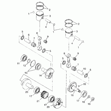 PISTON and CRANKSHAFT - 099ED4BS (4948304830c007)