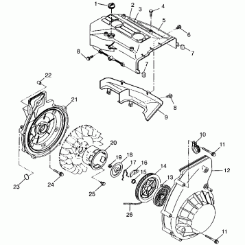 BLOWER HOUSING & RECOIL STARTER - 099SB5BS (4948354835c006)