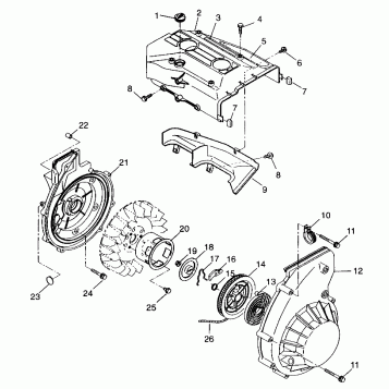 BLOWER HOUSING & RECOIL STARTER - E99SS5BU (4948364836c011)
