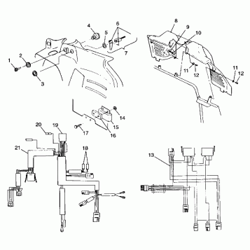 CONSOLE and WIRE HARNESS - 099AB7BS (4948424842a011)