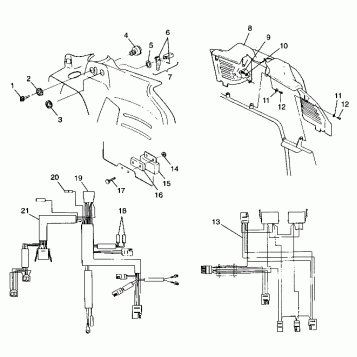 CONSOLE and WIRE HARNESS - 099AB8AS (4948434843a011)