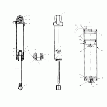 FOX SHOCK - REAR TRACK AND RESERVOIR - 099SX4CS (4948444844c003)
