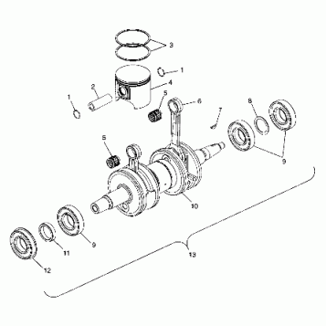 PISTON and CRANKSHAFT - 099SR7ASA (4948524852c010)