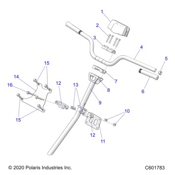 STEERING, H-BAR, STEERING POST, GRIPS - S22CED5TSL/TSU (C601783)