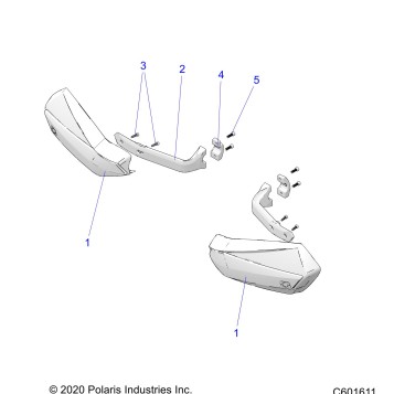 STEERING, HAND GUARDS - S23TKV8RS (C601611)