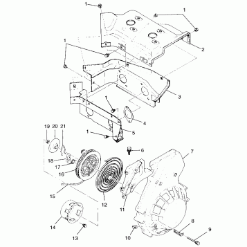 BLOWER HOUSING and RECOIL STARTER - 099ST4DS (4950445044c010)