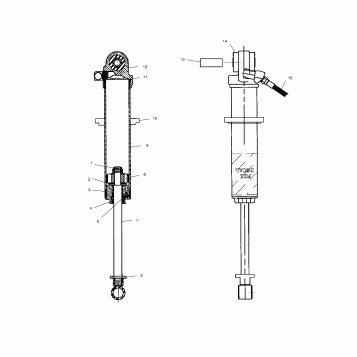 FOX SHOCK - REAR TRACK AND RESERVOIR - 099NX4CS (4953455345C004)