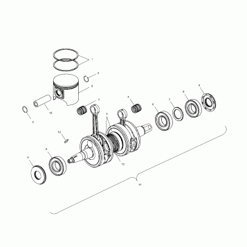 PISTON and CRANKSHAFT - 099NX4CS (4953455345C012)