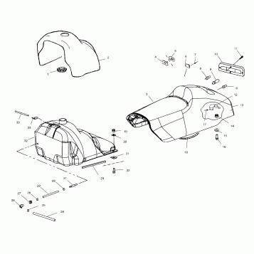 SEAT AND GAS TANK - S00NX4CS (4954025402A006)