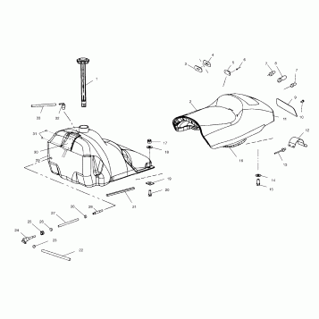SEAT AND GAS TANK - S00SD7AS (4954085408A006)