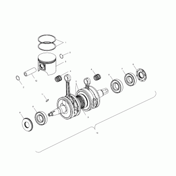 PISTON and CRANKSHAFT - S00ST6ES (4954135413C013)