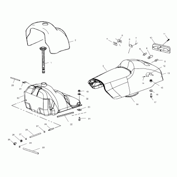 SEAT AND GAS TANK - S00NX4FS (4956165616A006)