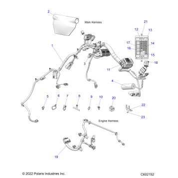 ELECTRICAL, WIRE HARNESS,CHASSIS/FUSE BLOCK, ENGINE - S23TKP9FS (C601760)