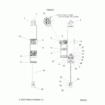 SUSPENSION, SHOCK, REAR TRACK - S23TDL6KSA (602235)