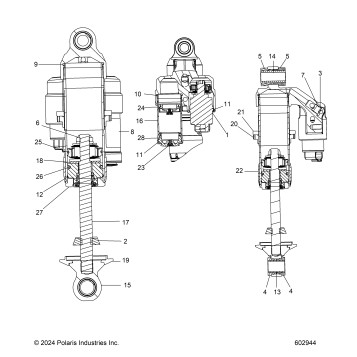 SUSPENSION, SHOCKS, FRONT TRACK, INTERNALS - S26TDZ8MS (602944)
