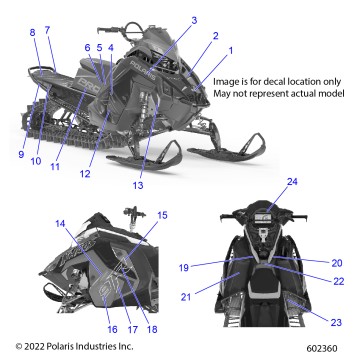 BODY, DECAL, BLACK SIDE PANEL W/BLUE ACCENT - S23TFM9BS (602360)