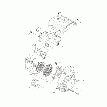 BLOWER HOUSING and RECOIL - S02LD3AS (4968406840C03)