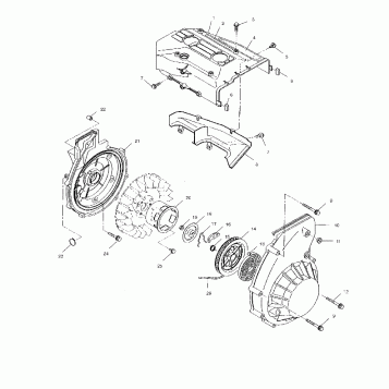 BLOWER HOUSING & RECOIL STARTER - S02SU5BS/S02SD5BE (4968706870C004)