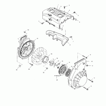BLOWER HOUSING & RECOIL STARTER - S02ND5BS (4968736873C008)