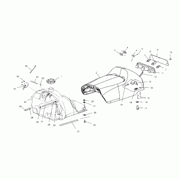 SEAT AND GAS TANK - S02ND6ES (4970437043A004)