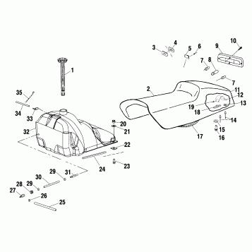 SEAT and GAS TANK - S02NP5CS/S02NE5CS (4973407340A04)