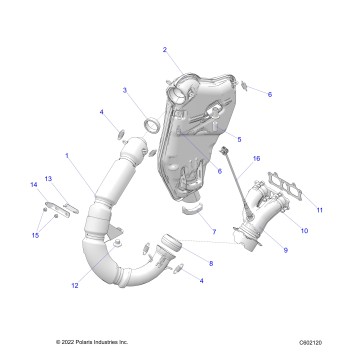 ENGINE, EXHAUST ASSEMBLY - S23TKP9FS (C602120)