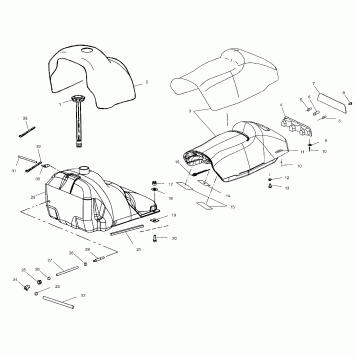 SEAT and GAS TANK - S02NX4FS (4977037703A04)