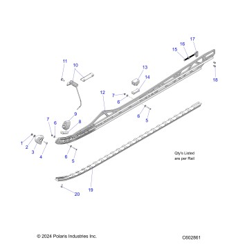 SUSPENSION, RAIL BEAM MOUNTING, LH/RH, 165