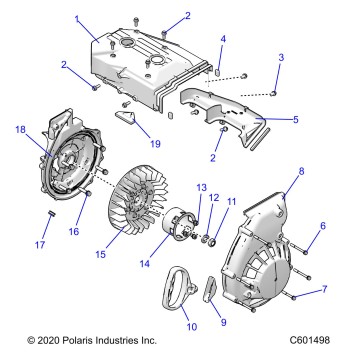 ENGINE, BLOWER HOUSING and RECOIL STARTER - S23CED5TSL/TSU (C601498)