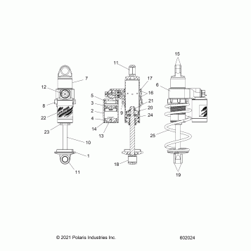 SUSPENSION, SHOCK, FRONT TRACK, VELOCITY 7045536 - S23TFM8MS (602024)