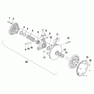 DRIVE CLUTCH (ELECTRIC START MODELS) - S04NP5BS/A/B-S04NE5BS (4988338833C10)