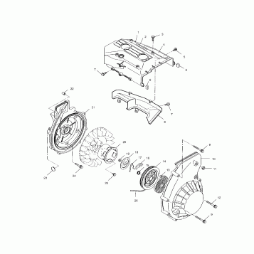 BLOWER HOUSING and RECOIL STARTER - S04NP5BS/A/B-S04NE5BS (4988338833D08)