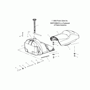 SEAT and GAS TANK - S04NS6ES/A/B/C/D-S04NS7CS/A/B/C/D-S04NS8CS/A/B/C/D (4988378837A05)