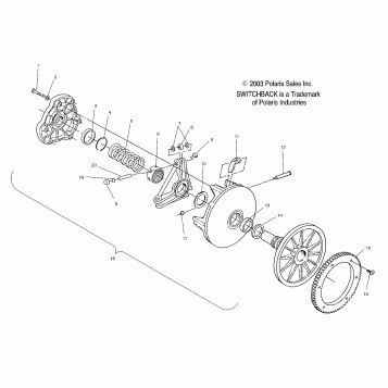 DRIVE CLUTCH (ELECTRIC START MODELS) - S04NS6ES/A/B/C/D-S04NS7CS/A/B/C/D-S04NS8CS/A/B/C/D (4988378837B13)
