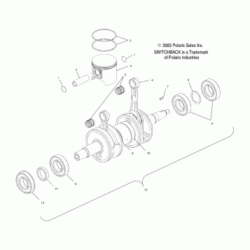PISTON and CRANKSHAFT (800) - S04NS8CS/A/B/C/D (4988378837E03)