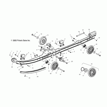 RAIL MOUNTING SUSPENSION - S04NK6ES/A/B/C-S04NK7CS/A/B/C-S04NL7CS/A/B/C-S04NK8CS/A/B/C-S04NL8CS/A/B/C-S04NM8CS/A/B/C (4988398839B10)