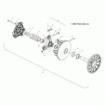 DRIVE CLUTCH (MANUAL START MODELS) - S04NK6ES/A/B/C-S04NK7CS/A/B/C-S04NL7CS/A/B/C-S04NK8CS/A/B/C-S04NL8CS/A/B/C-S04NM8CS/A/B/C (4988398839C02)