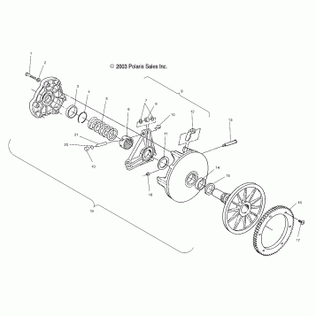 DRIVE CLUTCH (ELECTRIC START MODELS) - S04NK6ES/A/B/C-S04NK7CS/A/B/C-S04NL7CS/A/B/C-S04NK8CS/A/B/C-S04NL8CS/A/B/C-S04NM8CS/A/B/C (4988398839C03)