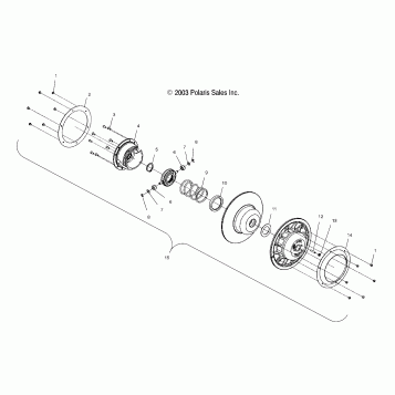 DRIVEN CLUTCH - S04NK6ES/A/B/C-S04NK7CS/A/B/C-S04NL7CS/A/B/C-S04NK8CS/A/B/C-S04NL8CS/A/B/C-S04NM8CS/A/B/C (4988398839C04)