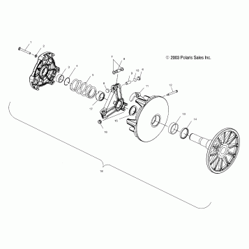DRIVE CLUTCH (MANUAL START MODELS) - S04NP7CS/7CSA/7CSB/7CSC/8CS/8CSA/8CSB/8CSC-S04NE7CS/8CS (4988438843D03)