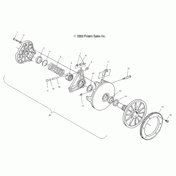 DRIVE CLUTCH (ELECTRIC START MODELS) - S04NP7CS/7CSA/7CSB/7CSC/8CS/8CSA/8CSB/8CSC-S04NE7CS/8CS (4988438843D04)