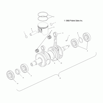 PISTON and CRANKSHAFT (800) - S04NP8CS/8CSA/8CSB/8CSC-S04NE8CS (4988438843E10)