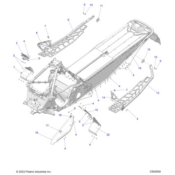 CHASSIS, CLUTCH GUARD, FOOTRESTS, and RUNNINGBOARDS - S24TKP6RS (C602118)