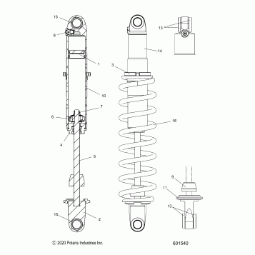 SUSPENSION, SHOCK, REAR TRACK - S24TFK6RS (601540)